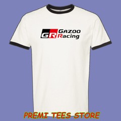 GR Gazoo Racing Japan Sports Car Tuner Men’s Ringer Black Size S to 3XL