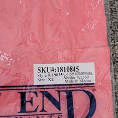Land’s End Men’s XL 46-48 Deep Coral Sea Wash Pocket T-Shirt New With Tags