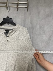 Porter & Ash Shirt Men XL Gray Henley Periwinkle Sweater Golf Tee Casual Soft