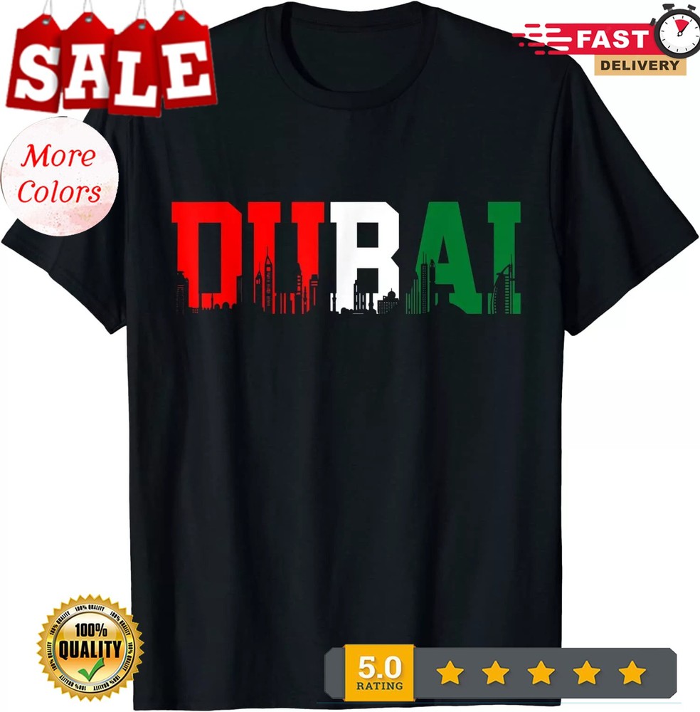 2025/Dubai Skyline Flag United Arab Emirates UAE Souvenir Unisex T-Shirt