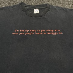 Vintage Y2K Now And Zen T Shirt Size 2XL Black Grunge Worship Text Funny