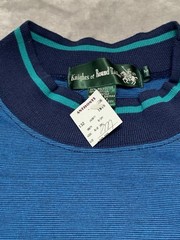 Vintage Shirt Mens Medium Striped Blue Green Knights of Round Table Tee 90’s