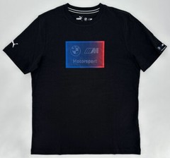Puma T-Shirt Mens Small BMW M Motorsport Box Logo Tee Black MMS Racing Retro Y2K