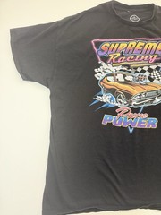 DOM Men’s 2XL Black Cotton Knit Graphic Crew Neck T-Shirt Supreme Racing