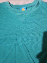 Vintage On Your Mark Shirt Mens XL Blue Teal Striped Preppy Casual Normcore Tee