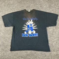 Gildan T-Shirt Mens 2XL Black Graphic Bow Down Cartoon Heavy Cotton
