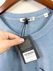 Buck Mason indigo dipped blue cotton classic pocket tee shirt size SM new flaw