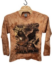 Back to Earth Deer Shirt Large Long Sleeve Tie Dye Buck Hunting Nature Wildlife