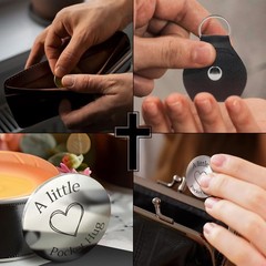 Memorial Sympathy Keychain, Stainless Steel Token, Pocket Clip, In My Heart, …