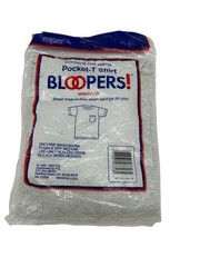 Vintage 1988 Light Gray Bloopers Pocket T Shirt Size XL Made In USA Irregular