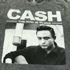 Cash Johnny Cash Man In Black Shirt Mens Large Gray Graphic Tee Tagless