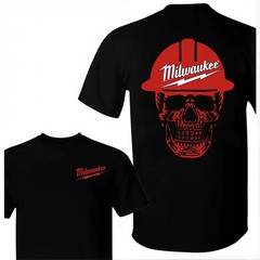 Milwaukee Skull Graphic T Shirt Garage Workwear Tool Style Tee