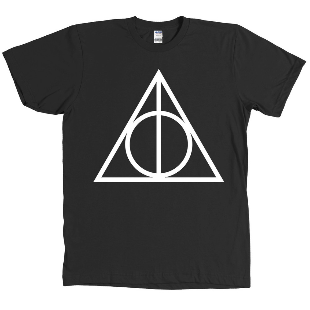 Sign of the Deathly Hallows Triangle T Shirt Harry Potter Magic Wizard Tee NEW