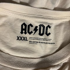 AC/DC Back In Black Hells Bells Shirt Men 3XL Cream Short Sleeve Retro 2024