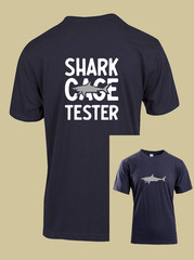 UNISEX MEN WOMENS TEE TSHIRT SHARK CAGE TESTER DIVING SWIMMING DIVE REEF FISH