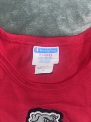 VTG Georgia Bulldogs Men’s Champion Embroidered Cotton T-Shirt Red • XL