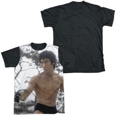 Bruce Lee Battle Ready Adult Halloween Costume T Shirt (Black Back), S-3XL