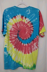 New Tie Dye Men’s T-Shirt Blue Red Adult Large Multicolor Summer Swirl Spiral