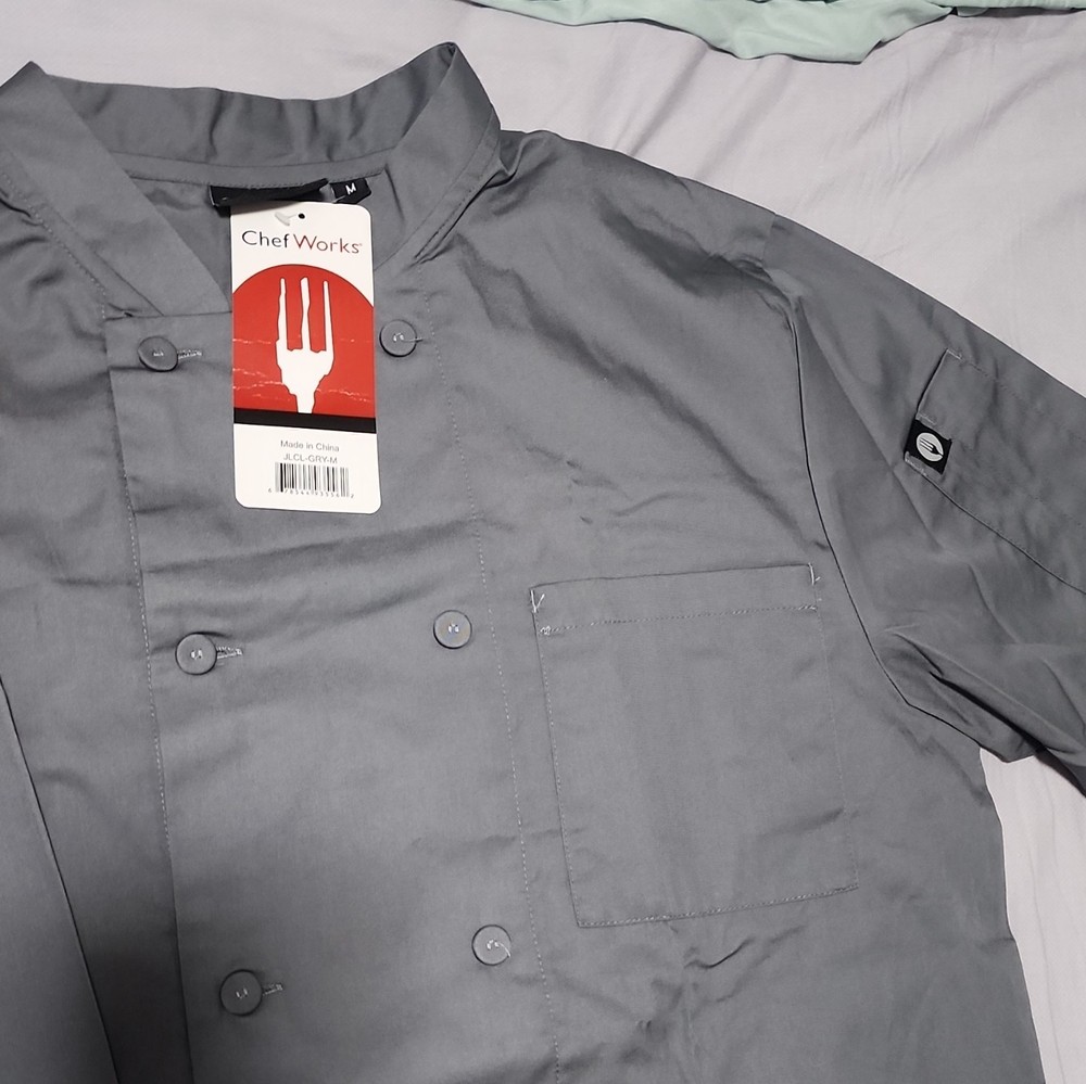 Chef’s Code Black Unisex Shirt L Short Sleeve CC124 Culinary Kitchen Uniform N