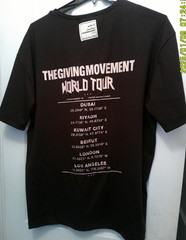 Black THE GIVING MOVEMENT 2022 World Tour T Shirt XL UAE Exercise Poly/Spandex