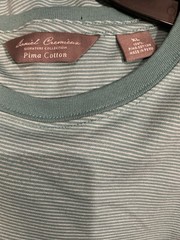 Daniel Cremieux Signature Collection Men’s XL Green/White Striped Pima Tee