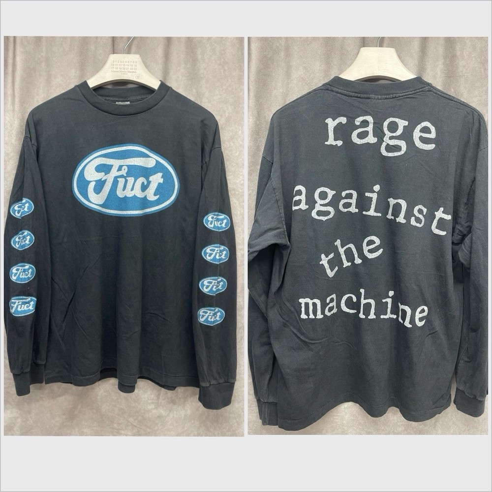 VTG 90s FUCT RAGE AGAINST THE MACHINE FORD LOGO BLACK LONG SLEEVE SHIRT MENS XL