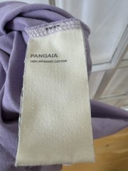 PANGAIA Men’s M Purple Organic Cotton Knit Mock Neck Long Sleeve Logo Tee