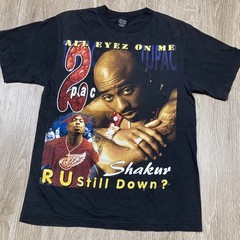Tupac Shirt L 90s 00s Y2k 2pac All Over AOP Rapper Hip-hop Album Bootleg Rap Tee