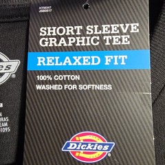 Dickies Shirt Mens 2XL XXL Black Regular Fit Classic Casual Logo Work Wear NWT