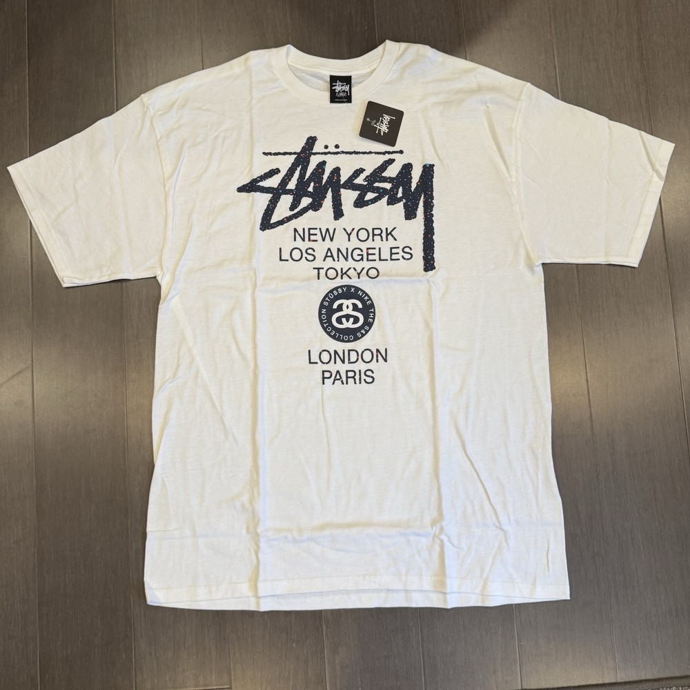 NEW XL Stussy X Nike World Tour S&S Collection Tee White