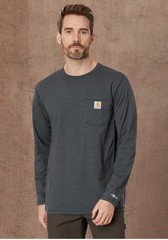 Carhartt Force Relaxed Fit Long Sleeve Pocket T- Shirt Carbon/Size 3XL TK4617-M