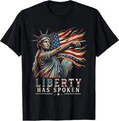 Patriotic American Flag T-Shirt Statue of Liberty Vintage USA Pride Graphic Tee