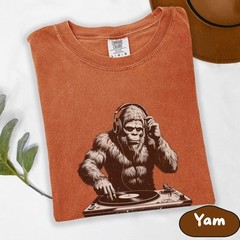Retro Sasquatch DJ T-Shirt, Bigfoot Comfort Colors Tee, Funny Cryptid Music Gift