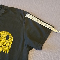 Weekend Warrior Acid Smiley Face Medium Black/Yellow Graphic T-Shirt Funky