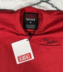 REASON Scarface Tony Montana Pocket Tee Shirt Red Men’s Size S *NEW* RARE