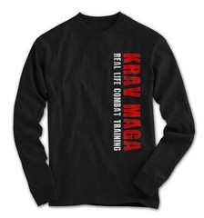 Mens Long Sleeve T-Shirt Krav Maga Real Life Combat Training Sports KM22720LS