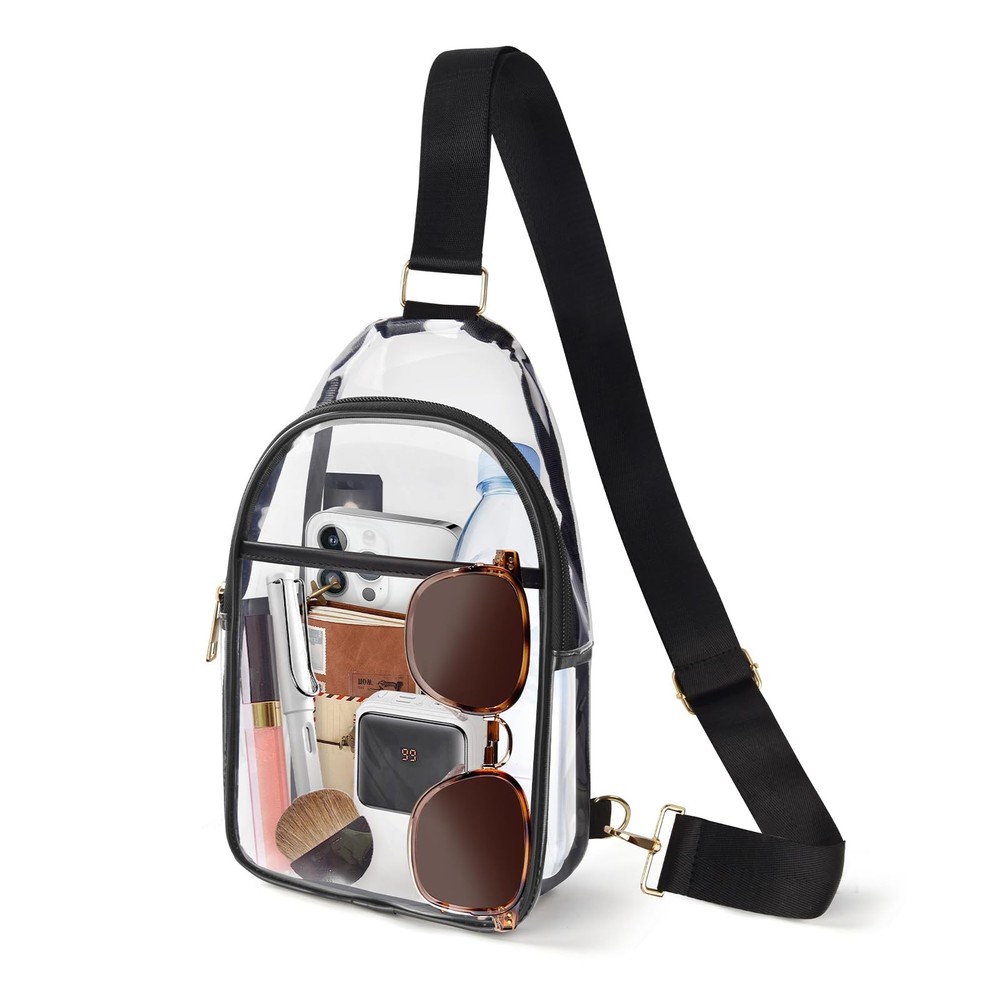 Clear Crossbody Bag with Adjustable Strap for Stadium Events and Sport Concert