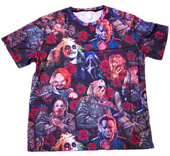 Horror Movie Character T-shirt XXL Freddie Jason Chucky Beetlejuice 48″ Chest