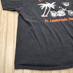 vtg 3D Emblem Shirt 2X Cycle Lab Ft. Lauderdale FL Biker Pin-Up Shirt Ass USA HD