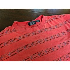 Dockers Long Sleeve Shirt Mens Large Red Striped Vintage Cotton Crewneck