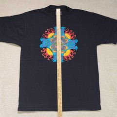 Vintage 90s Fashion Victim Courtney Davis Celtic Cross Shirt Large Black Art