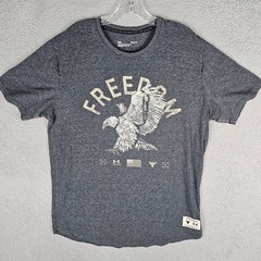 Under Armour T-Shirt Mens L Gray Project Rock Freedom Eagle Graphic 1367100