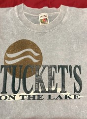 Tucket’s On The Lake Graphic T-shirt Fruit Of The Loom USA Blue Casual XXL Mens