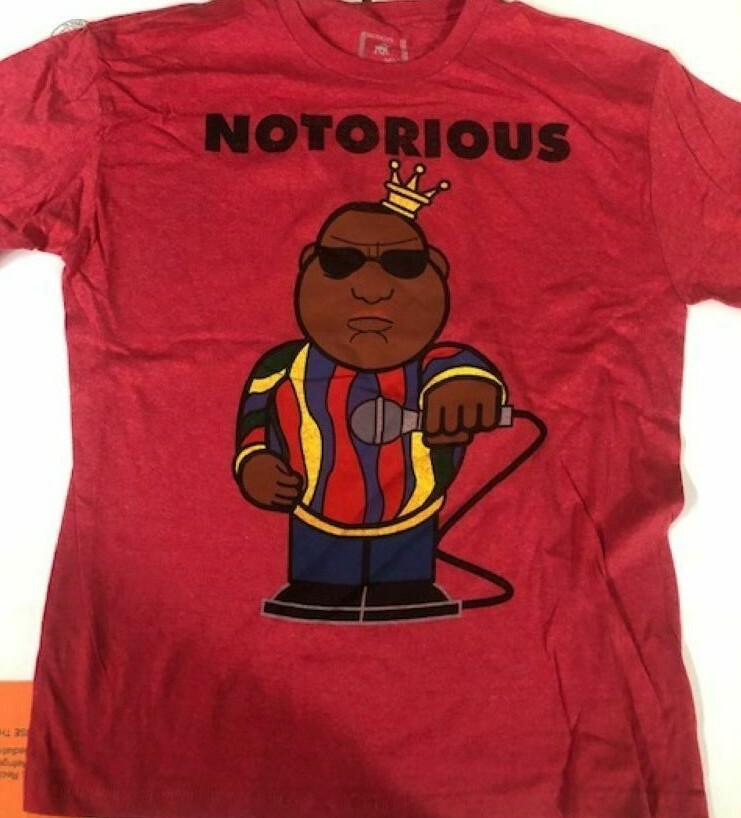 BROOKLYN MINT Biggie Smalls B.I.G Cartoon Crown & Mike T-SHIRT Tee SM M L XL XXL
