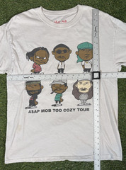 ASAP Mob Too Cozy Tour Shirt White Long Sleeve Tee Made in USA Music Size Medium