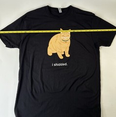 NextLevel I Shidded Turuncu Cat Meme Retro Shirt Adult Large L TShirt Black