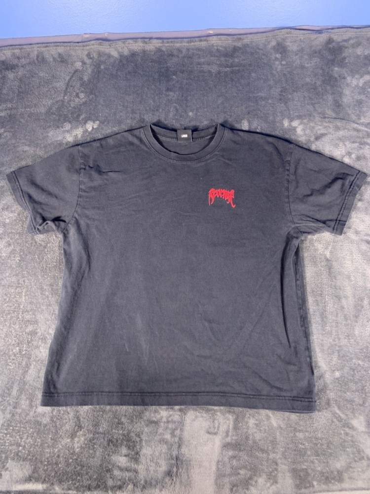 Vintage Revenge Kill Hand Graphic T-Shirt Black Red Streetwear Men’s Size Large