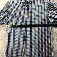 RALPH LAUREN Shirt Mens MEDIUM Slim Fit Multicolor Plaid Long Sleeve Button Up