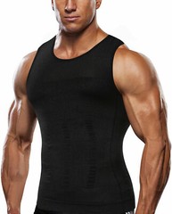 Men Slimming Body Shaper Gynecomastia T-shirt Posture Corrector Vest Compression