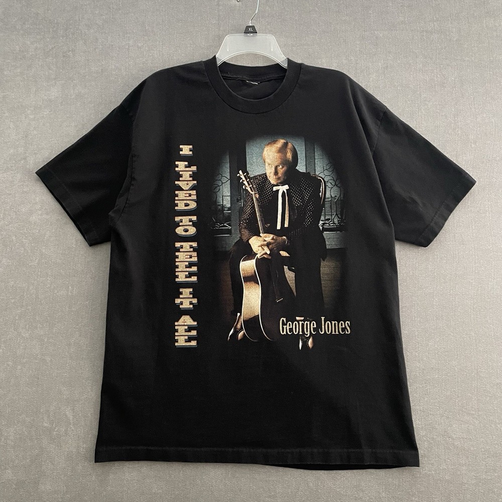 VTG George Jones “Lived To Tell It All” Tour Shirt Country Music Men’s L 90’s